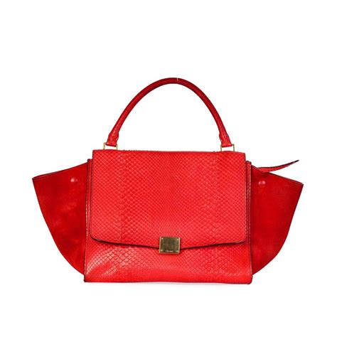 Trapèze python bag Celine Red in Pyth